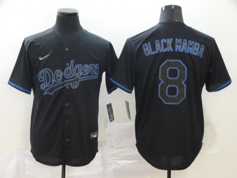 Men Los Angeles Dodgers 8 Black mamba Black Nike Game MLB Jerseys